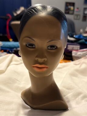Vintage mid century Chalkware Polynesian Hawaiian Head Bust 1950s